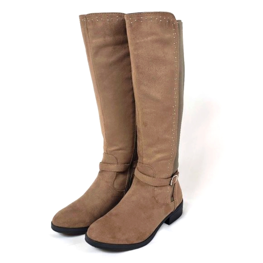 Aiit Light Brown Suede-Like Boots